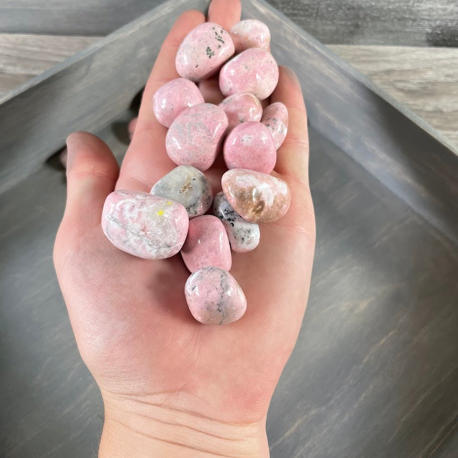 Rhodonite crystals from Peru in bulk 1 pound bag