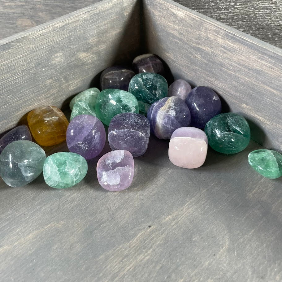 1 lb pack fluorite polished crystals for resale