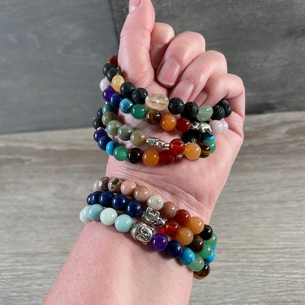 chakra gemstone bracelet 8mm beads spiritual jewelry wholesale