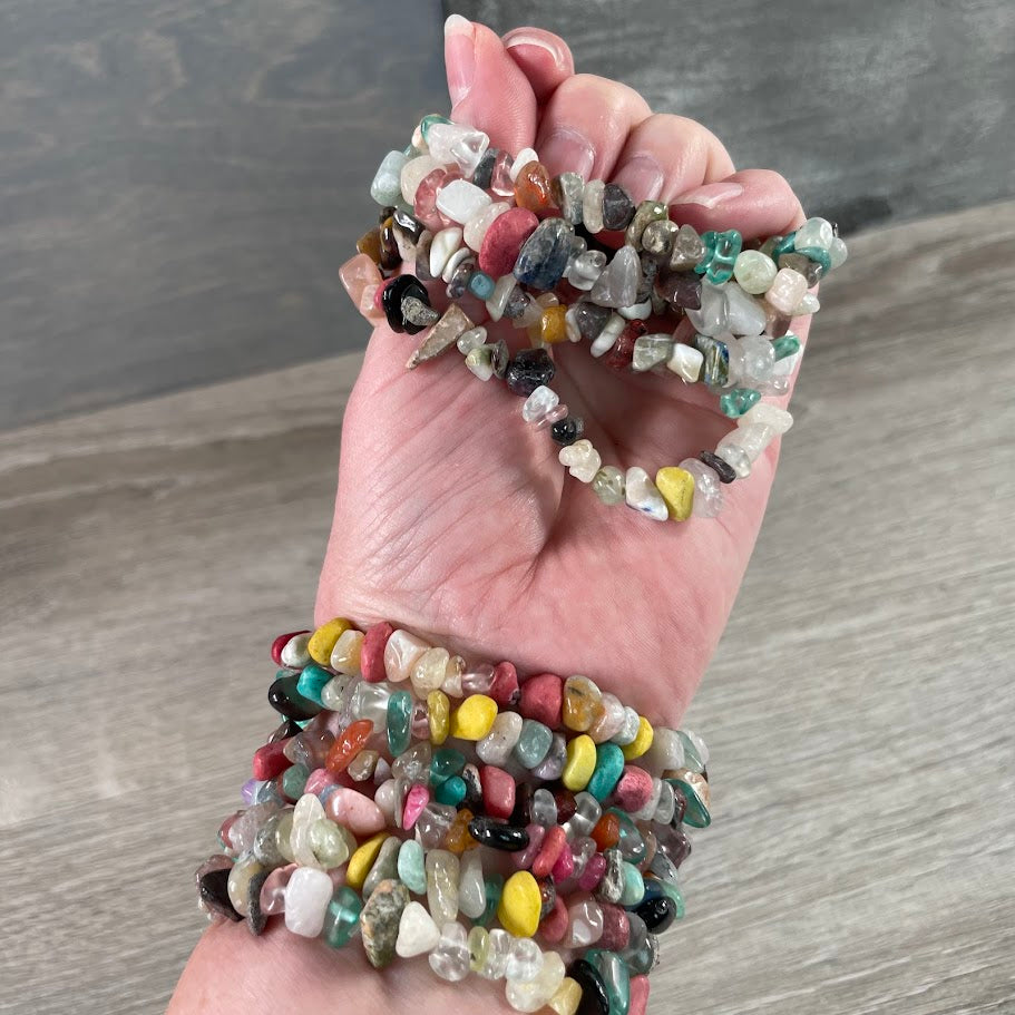 Multi-Stone Gemstone Chip Bracelets –  Wholesale Crystals
