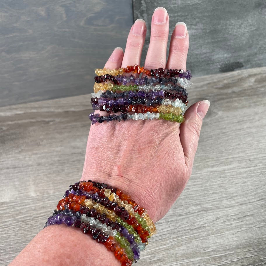 Multi-Stone Gemstone Chip Bracelets –  Wholesale Crystals