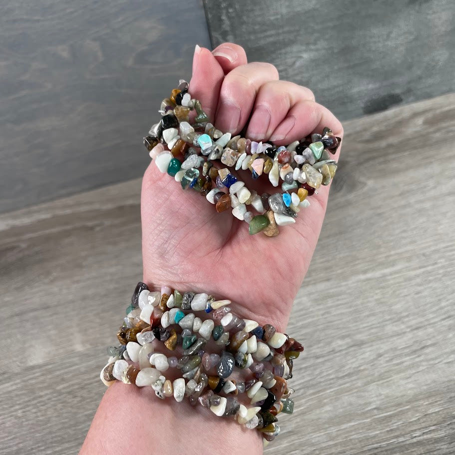 Multi-Stone Gemstone Chip Bracelets –  Wholesale Crystals
