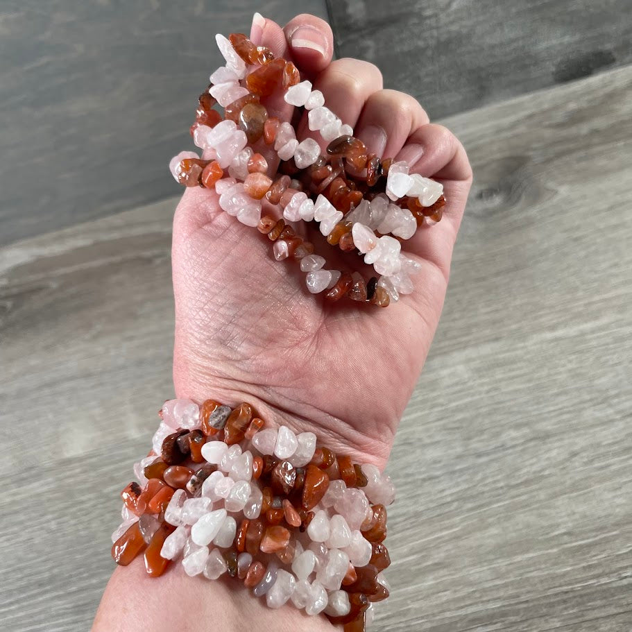 colorful gemstone chip bracelets bulk
