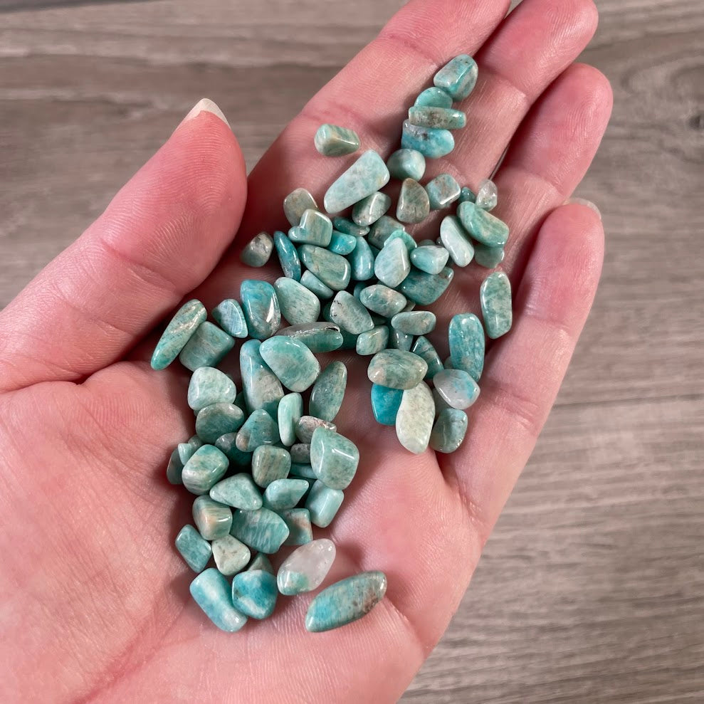 Amazonite small gemstone chips for craft supplies and resale