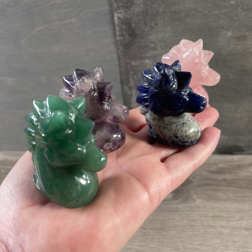 Assorted gemstone medium gemstone unicorn head carving wholesale supply