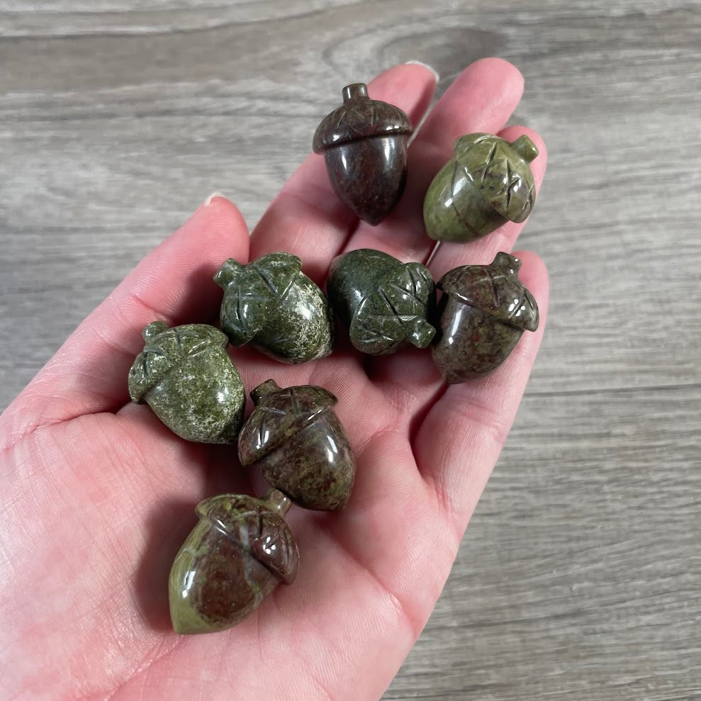 Dragon Bloodstone crystal acorn figurines wholesale