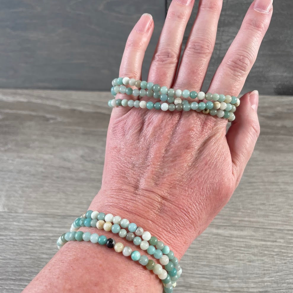 Amazonite yoga style wrapping bracelets wholesale