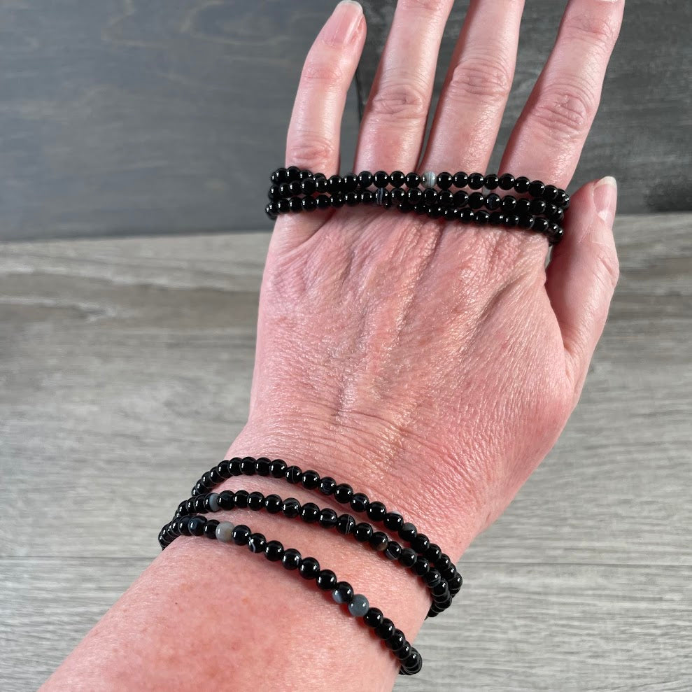 Black agate layering bracelets wholesale
