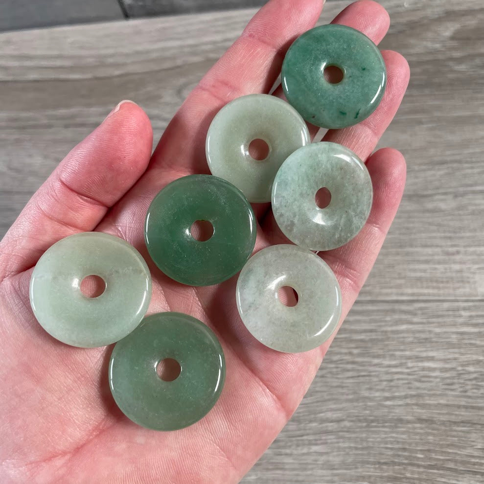 Donut Pi Stone 30mm Gemstone Pendant –  Strung or Plain