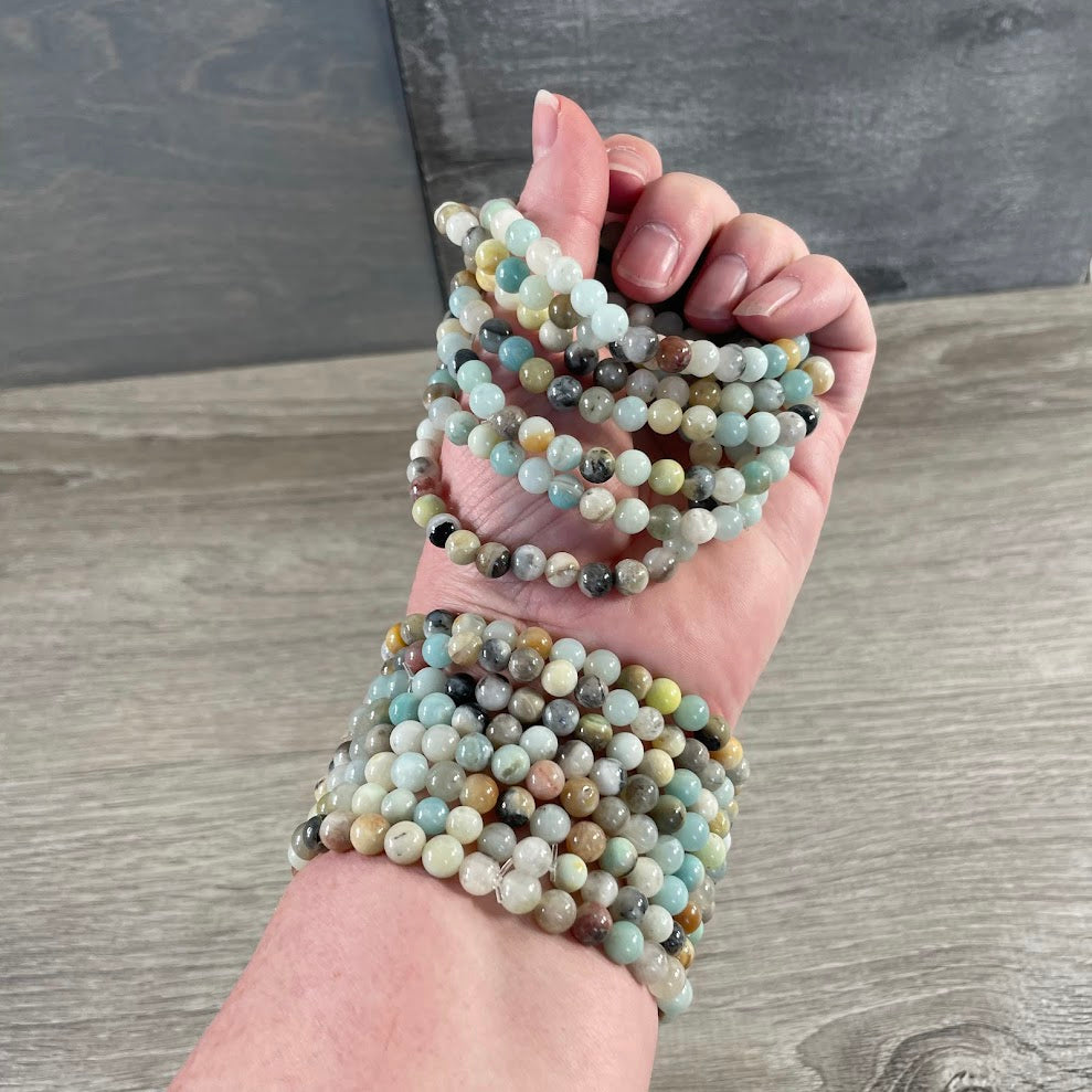 Gemstone Beaded Stretch Bracelets 6mm  – Bulk Jewelry