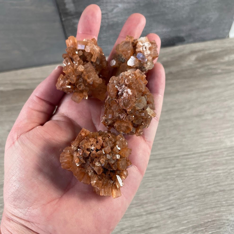 Natural grounding crystal aragonite cluster for rock shops