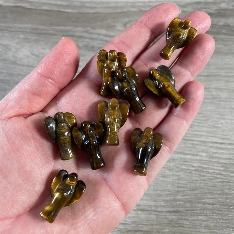 Wholesale tiger eye gemstone angels for metaphysical stores and boutiques