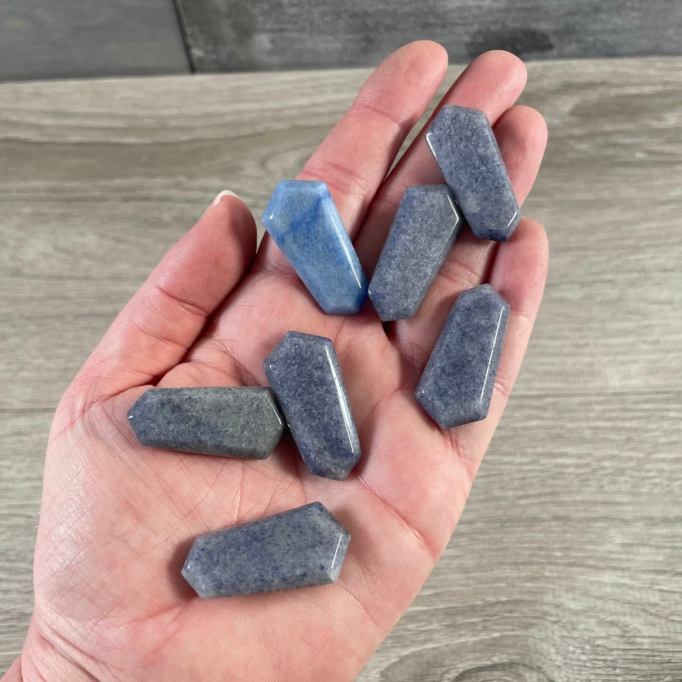 Double terminated blue quartz wands for gridding wholesale