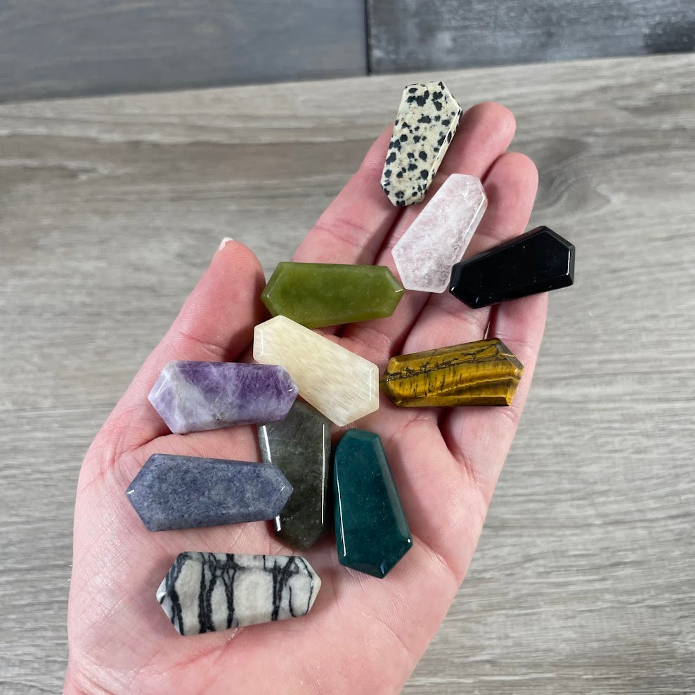 Gemstone Double Terminated Flat Mini Wands – 1 Inch Energy Tools