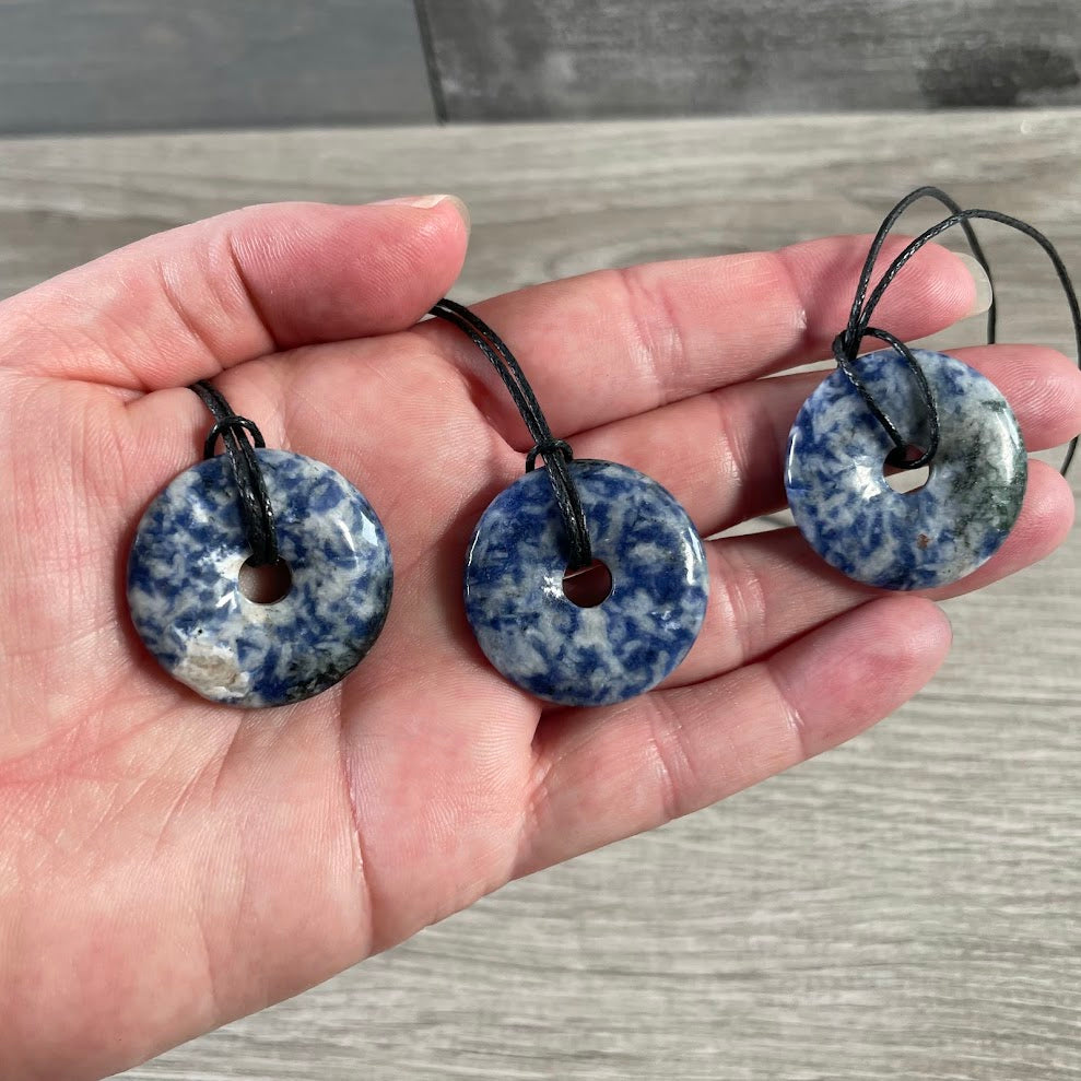 Donut Pi Stone 30mm Gemstone Pendant –  Strung or Plain