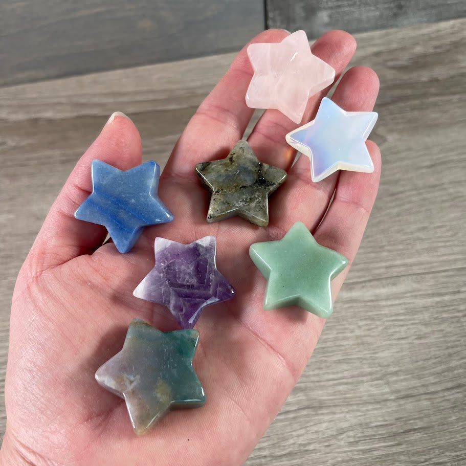 Assorted gemstone star carvings for wholesale resale
