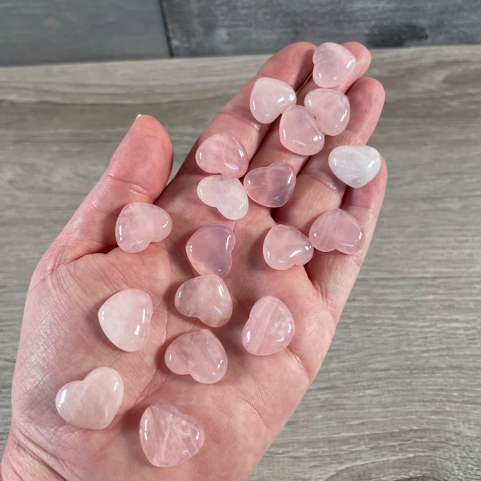 Rose quarts wholesale gemstone hearts for jewelry making