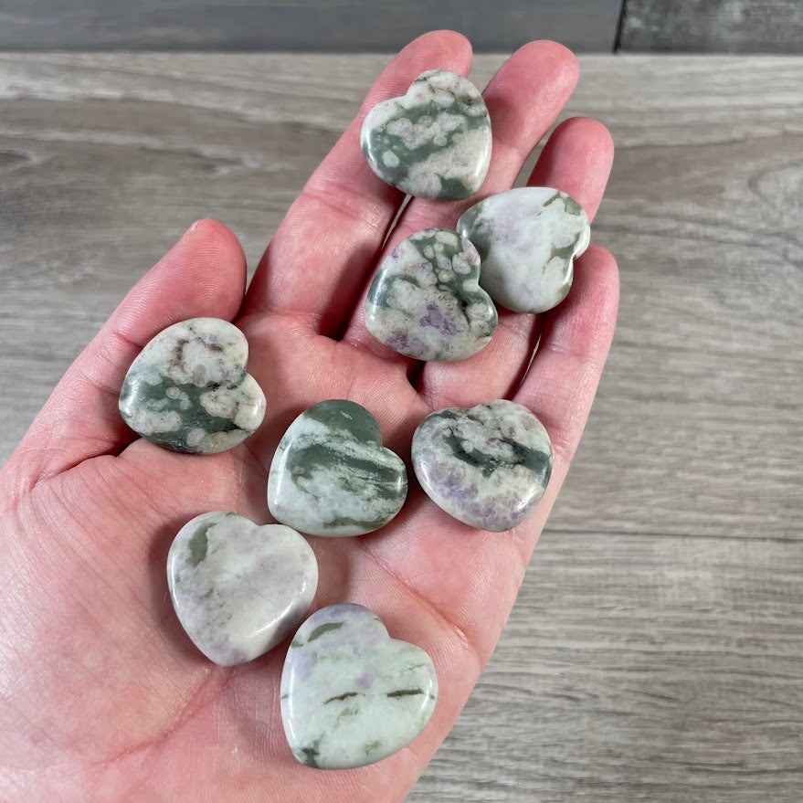 Gemstone Flat Heart Carvings 1-Inch  – Bulk Crystal Hearts