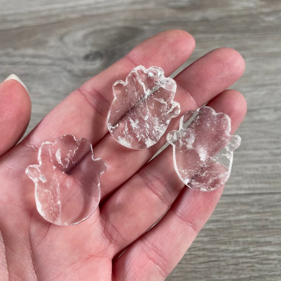 Hamsa Hand Crystal Figurine – Spiritual Protection Symbol