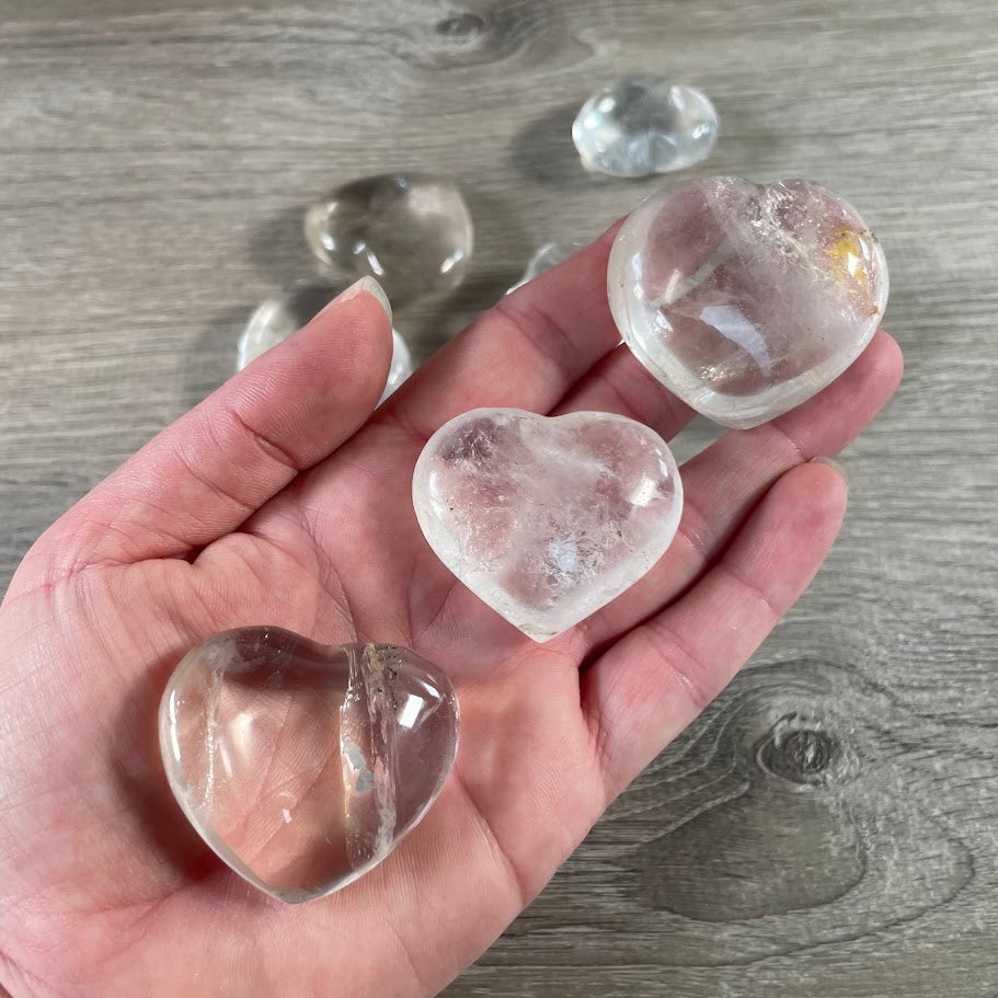 Wholesale Clear Quartz heart for metaphysical and crystal shops