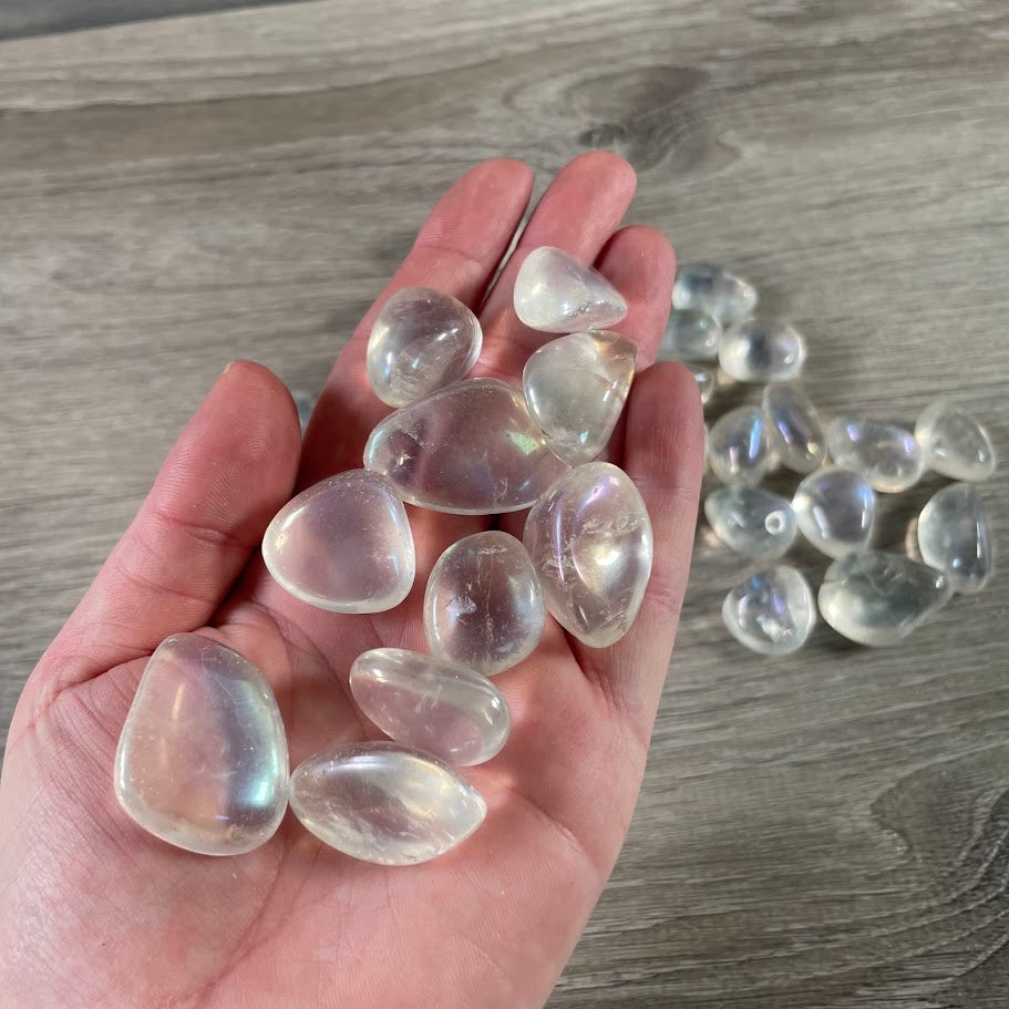 Angel Aura Quartz tumbled stones 1 LB bag wholesale