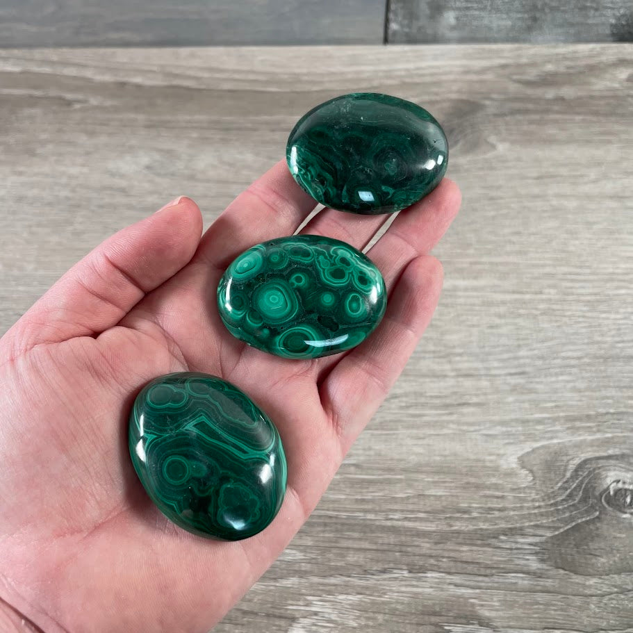 Natural malachite worry stones bulk wholesale