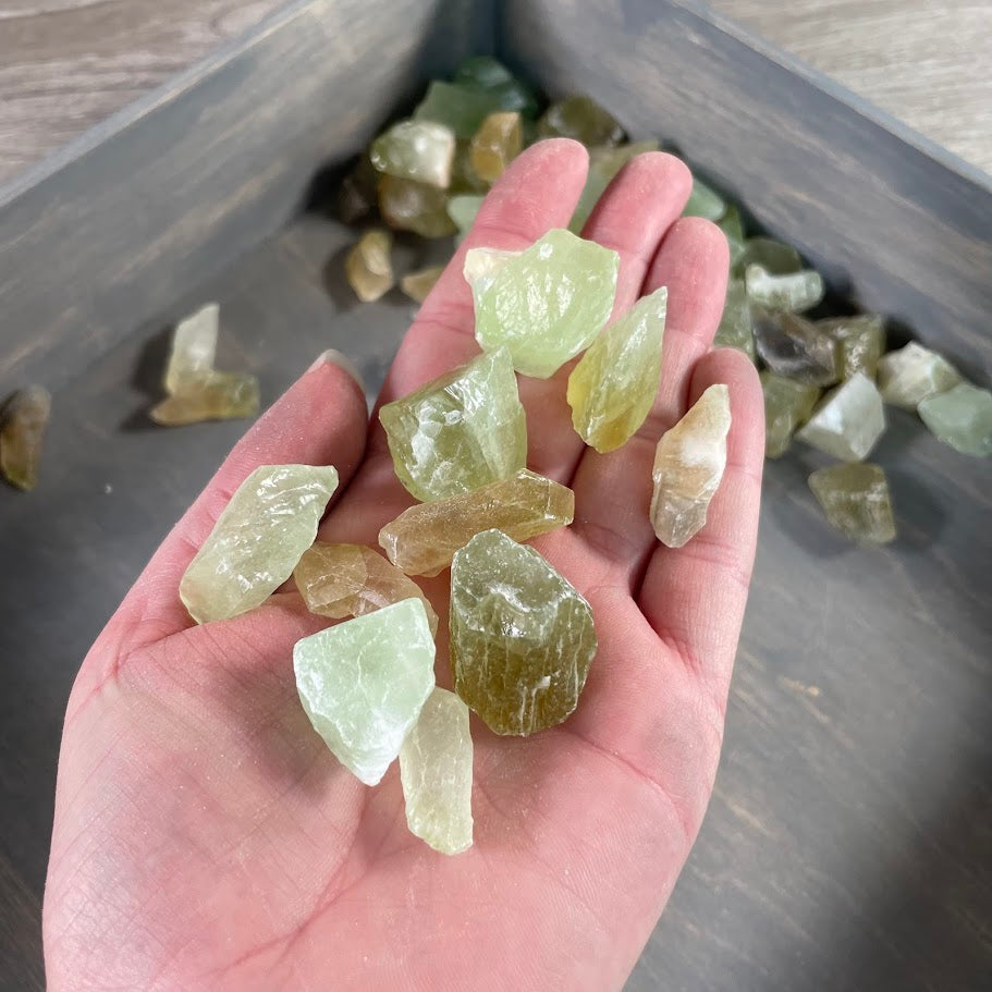 Green Calcite rough chunks 1 pound wholesale lot