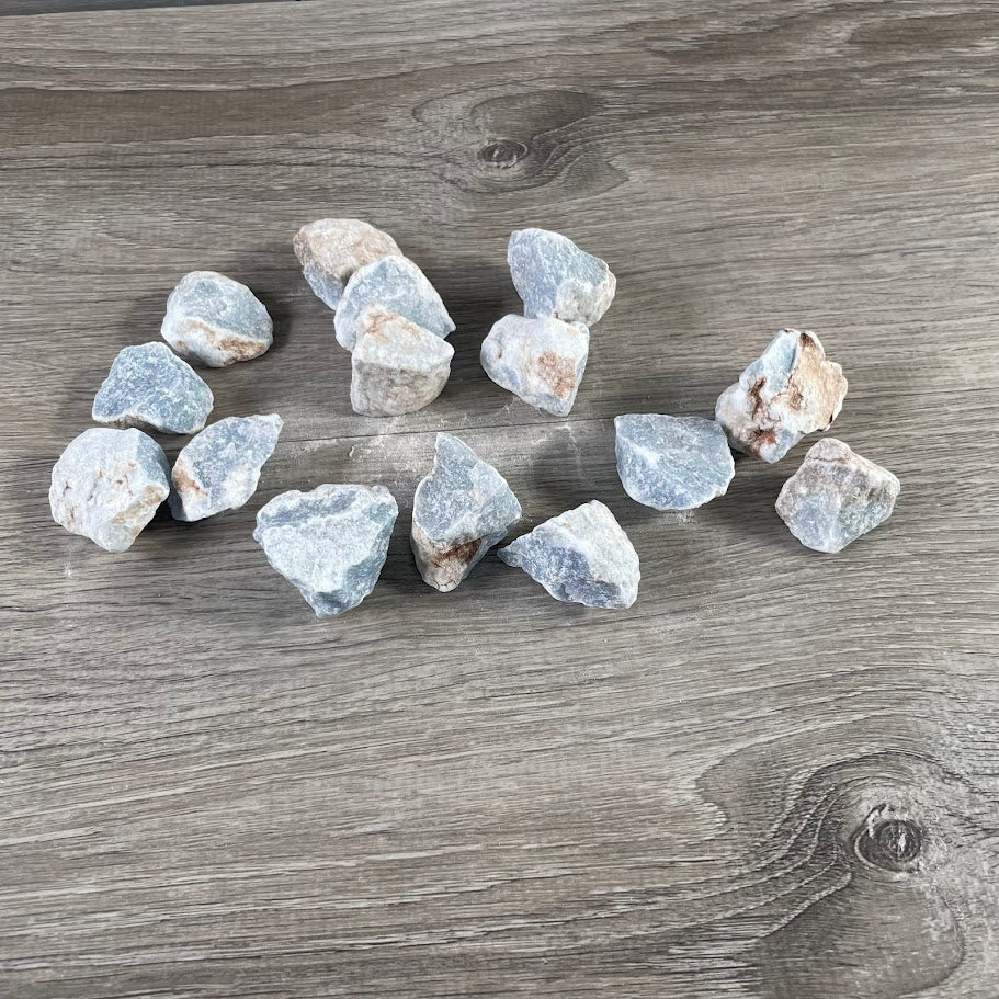 raw Angelite crystals for metaphysical shops