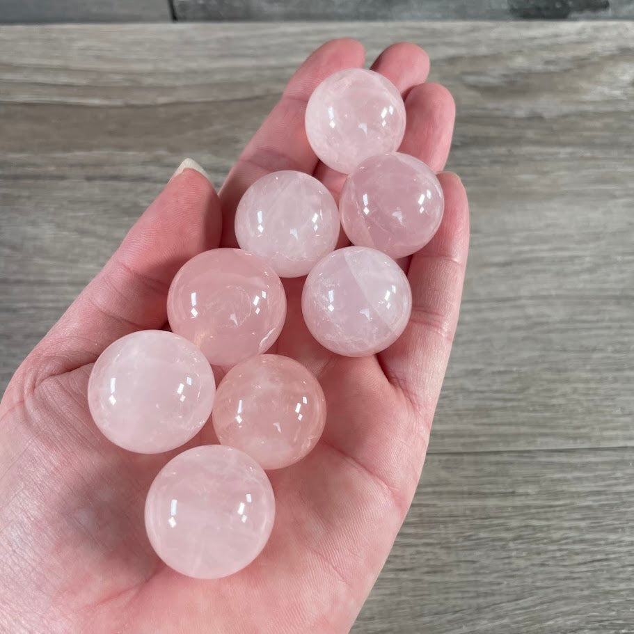 Rose Quartz Sphere 18–25mm polished wholesale crystal