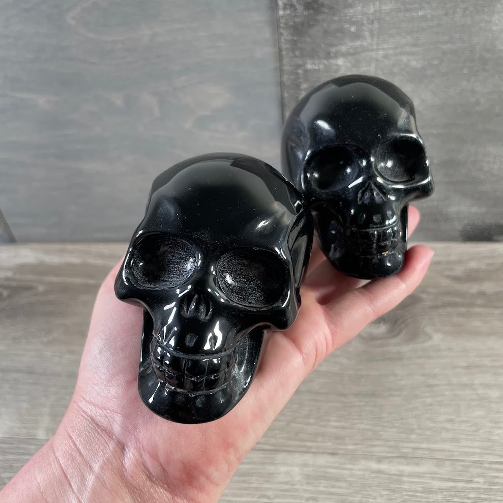 Wholesale large obsidian skull carving made from natural stone