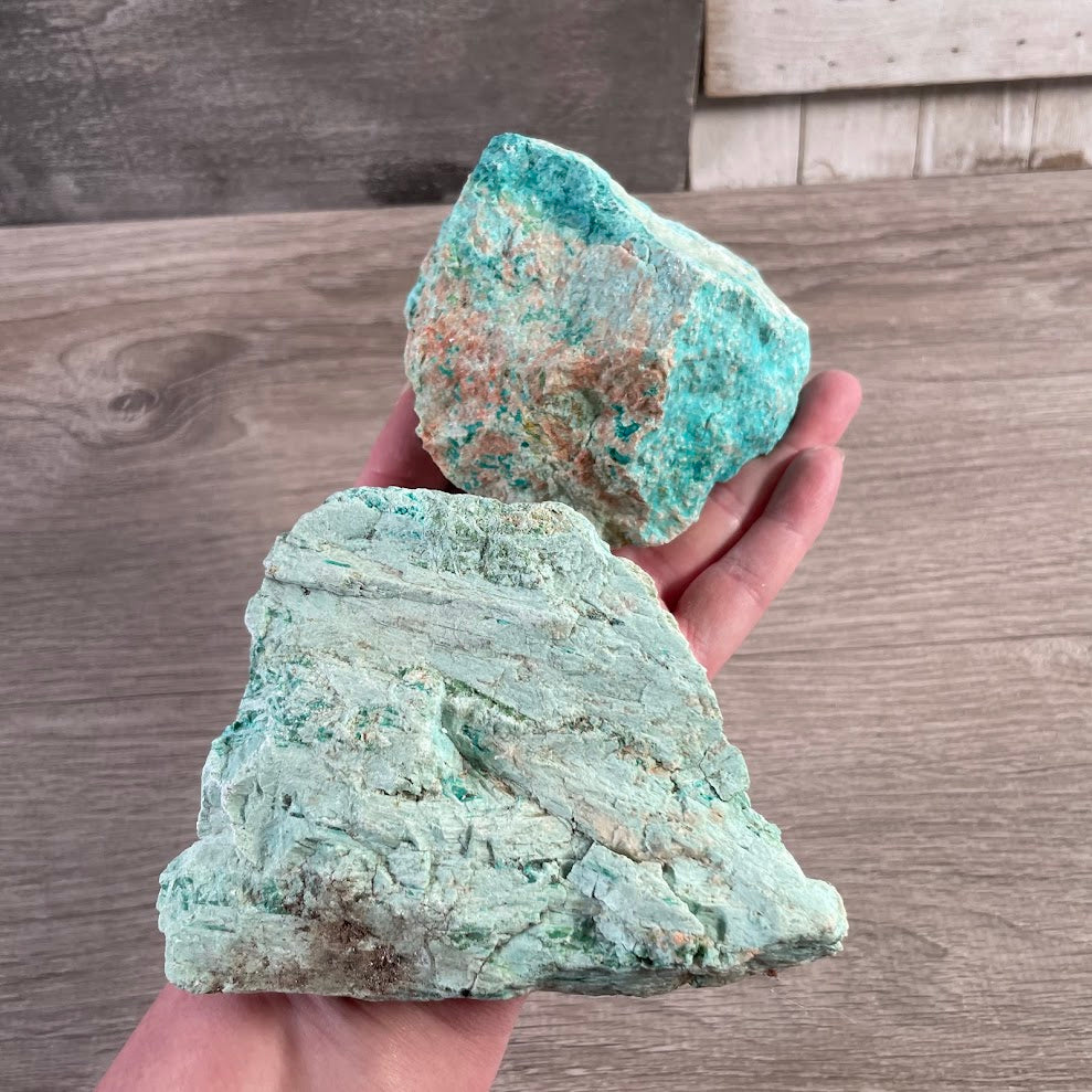 Natural blue green chrysocolla specimens for rock collectors and crystal retailers