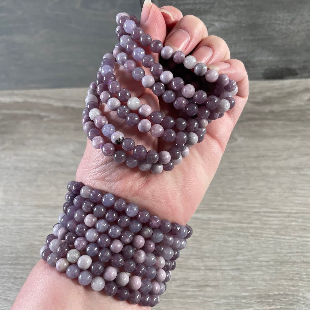 6mm lepidolite round bead layering bracelets for spiritual shops