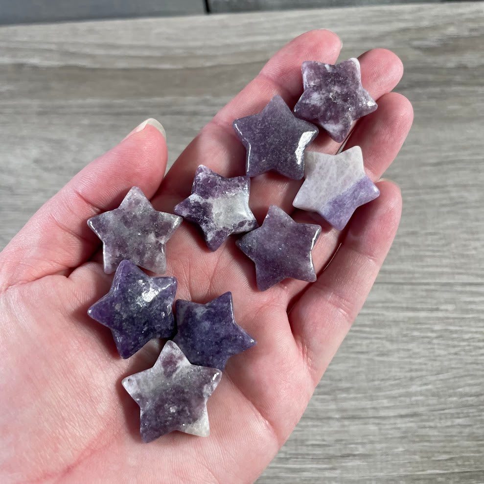 Polished Lepidolite Gemstone Pocket Star for Bulk Buyers
