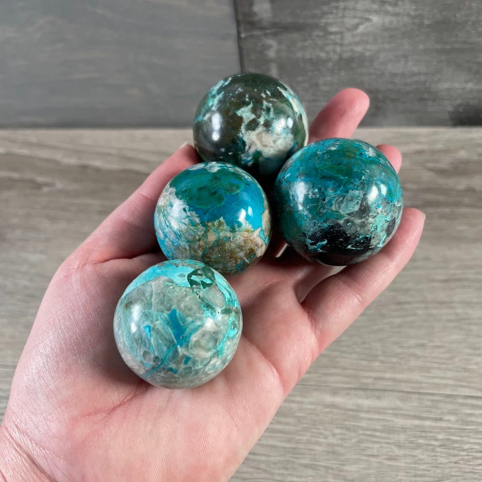 Wholesale chrysocolla sphere for spiritual shops gift stores and boutiques