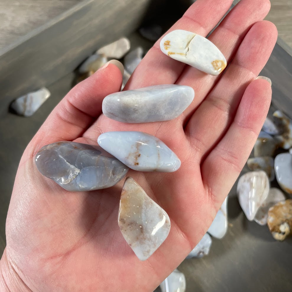 Bulk chalcedony tumbled stones for resale, crafts, and jewelry making