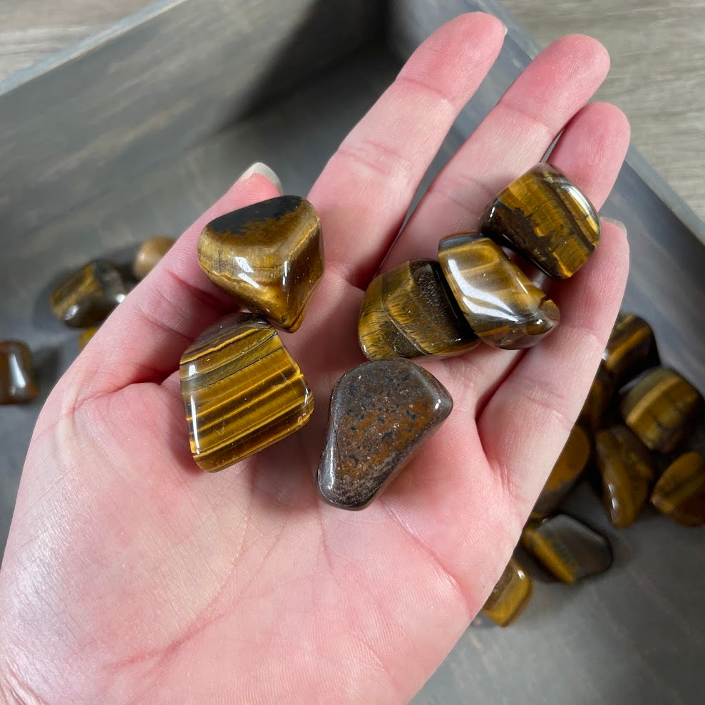 Bulk Tiger Eye polished stones for Reiki and metaphysical retail