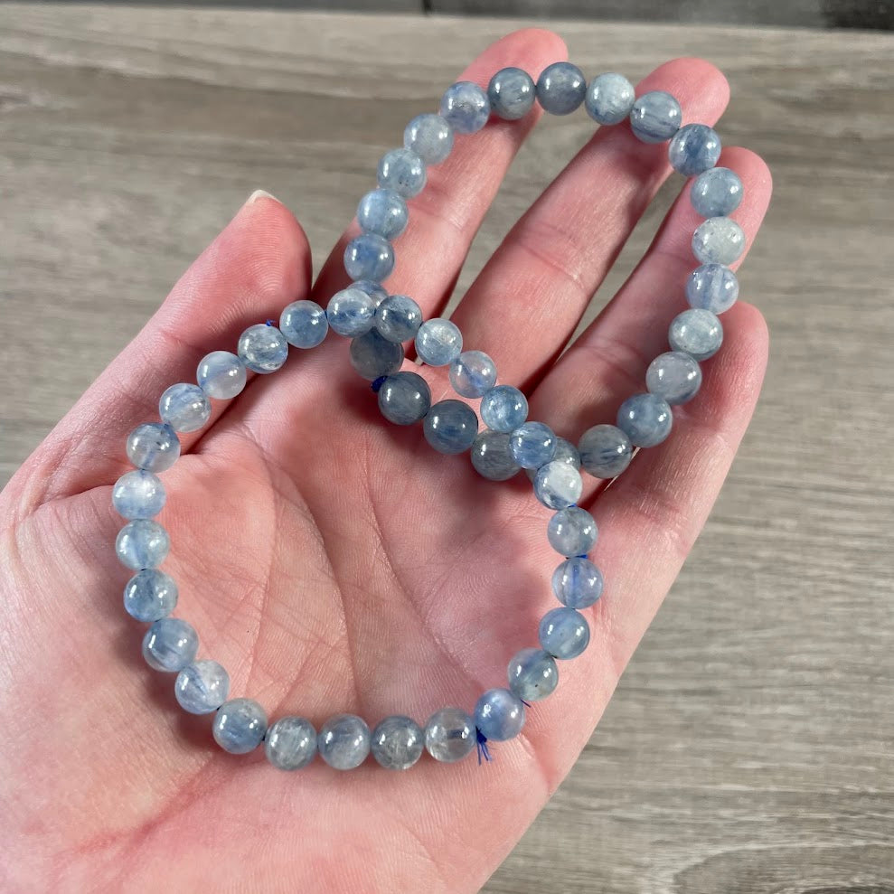 Blue gemstone beaded bracelet for crystal jewelry displays