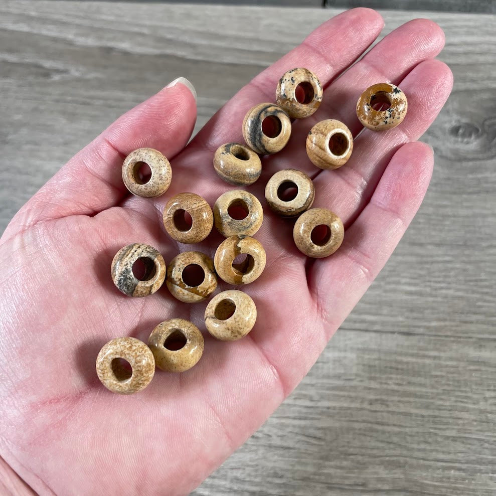 picture jasper natural 14mm round beads for bulk buyers
