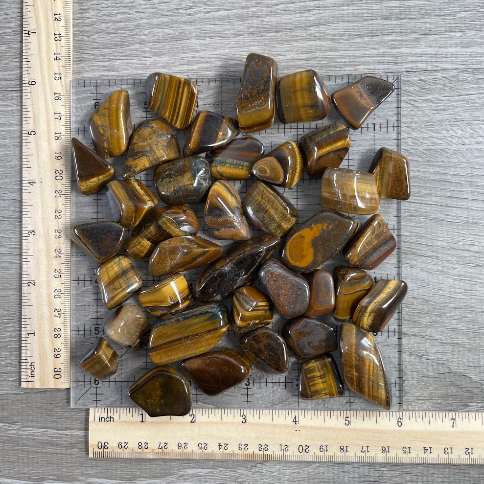 Tiger Eye Tumbled Stones – 1 lb Bulk Lot for Crystal Shops, Reiki, Décor & Metaphysical Retail