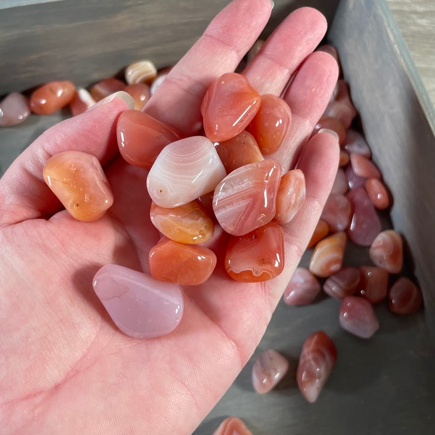 Bulk tumbled carnelian stones for crystal shops and resale