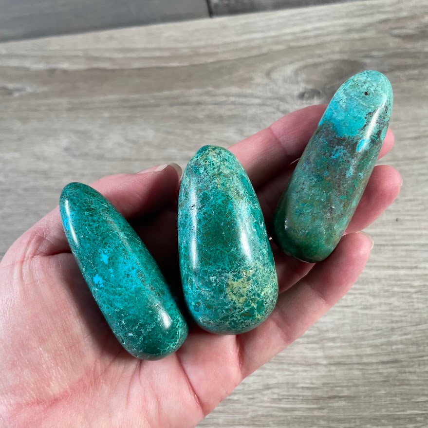 Natural Chrysocolla gemstone wand for Reiki and energy work