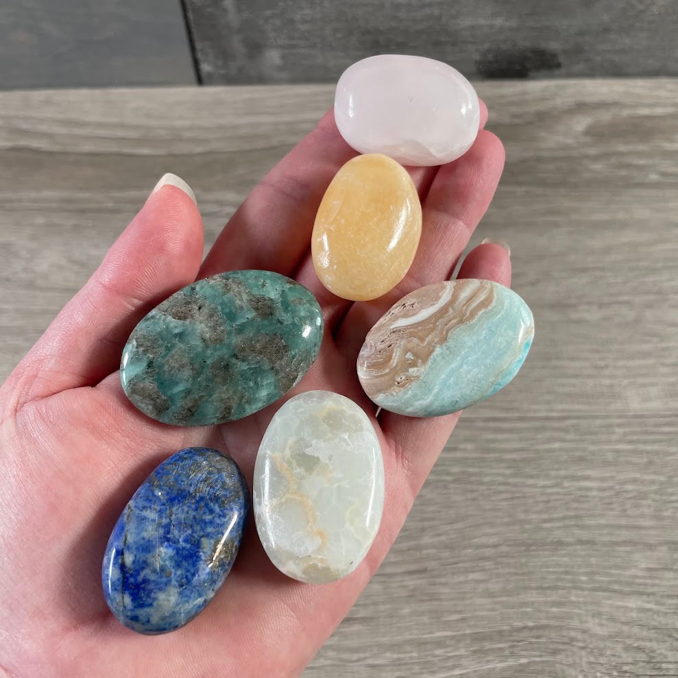 Polished gemstone palm stones from Afghanistan wholesale crystals