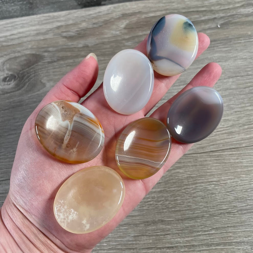 agate gemstone worry stones for crystal shops and metaphysical stores
