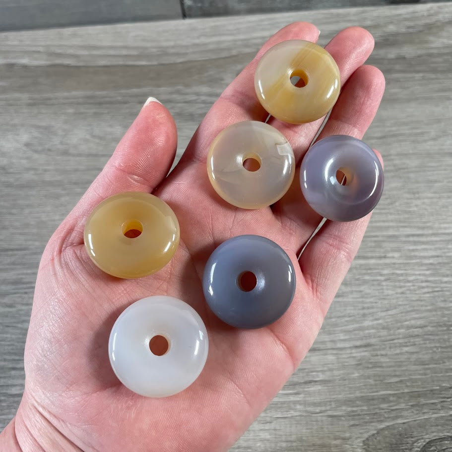 agate  jewelry making stones, 30mm pi stone donut pendants for bulk buyers