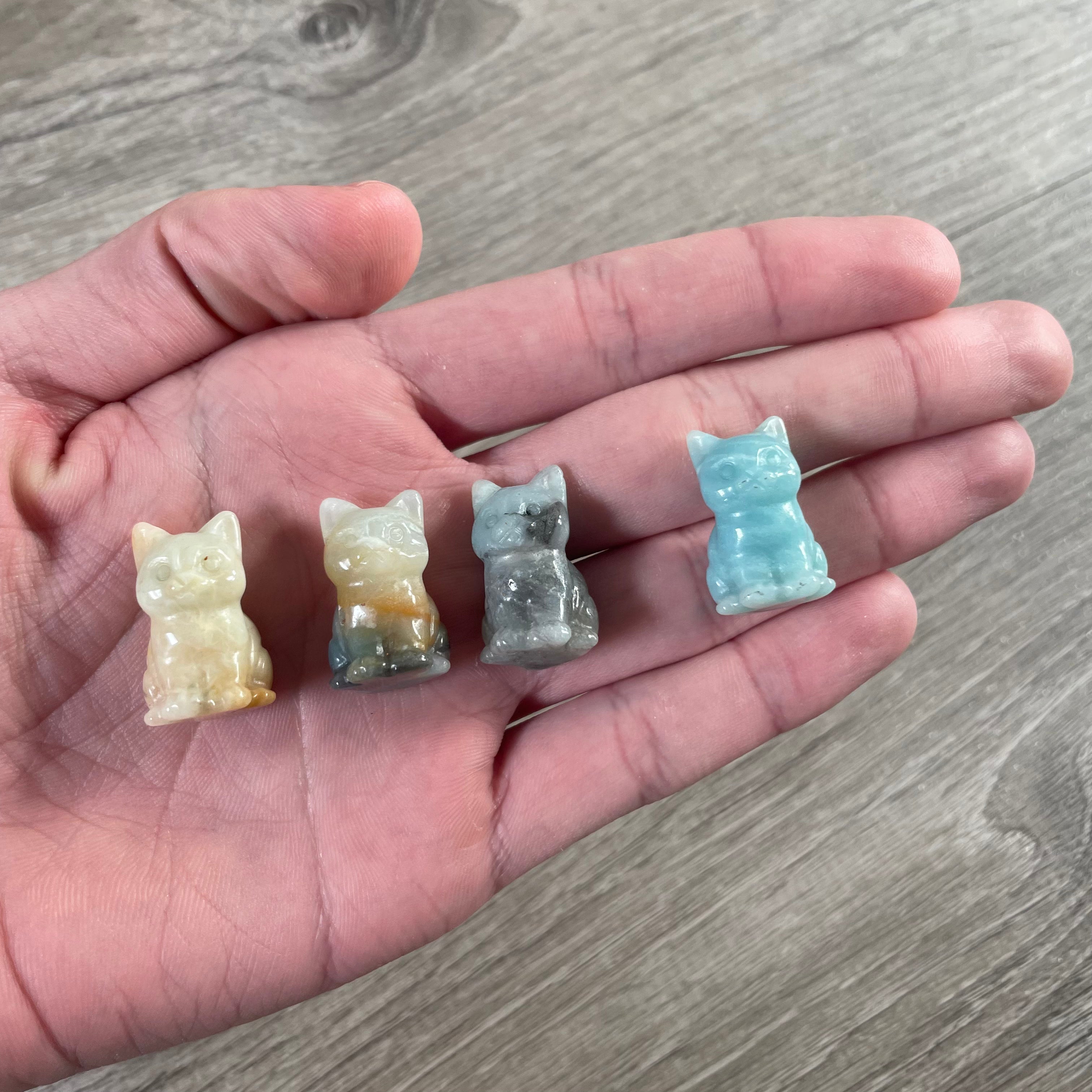 Amazonite crystal cat totem for metaphysical shops