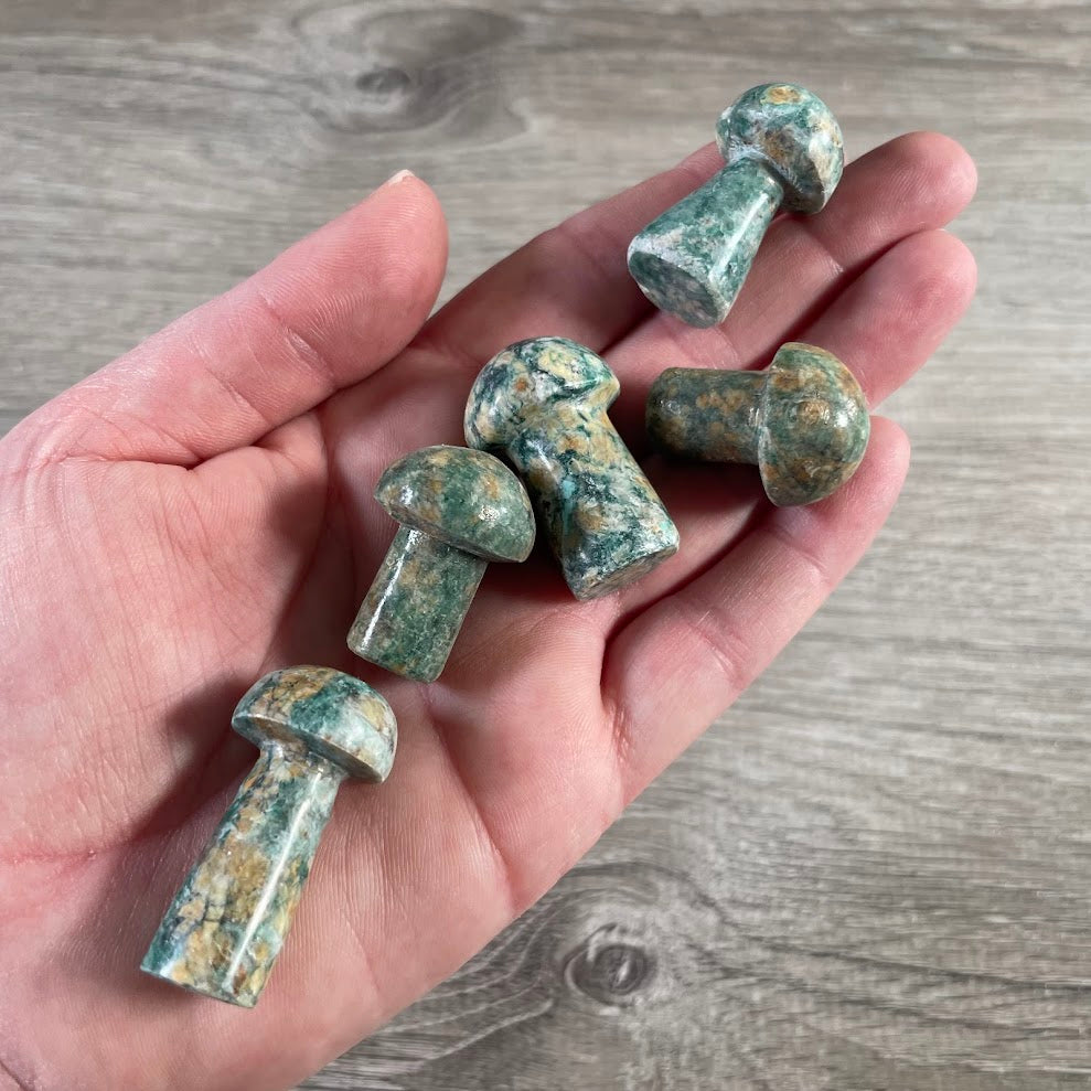 amazonite mushroom crystal carving for fairy gardens wholesale