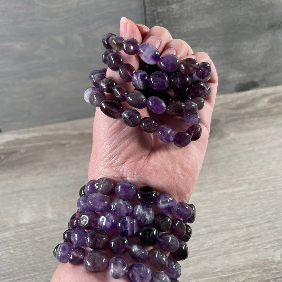 amethyst gemstone nugget bracelet for boutique retail displays