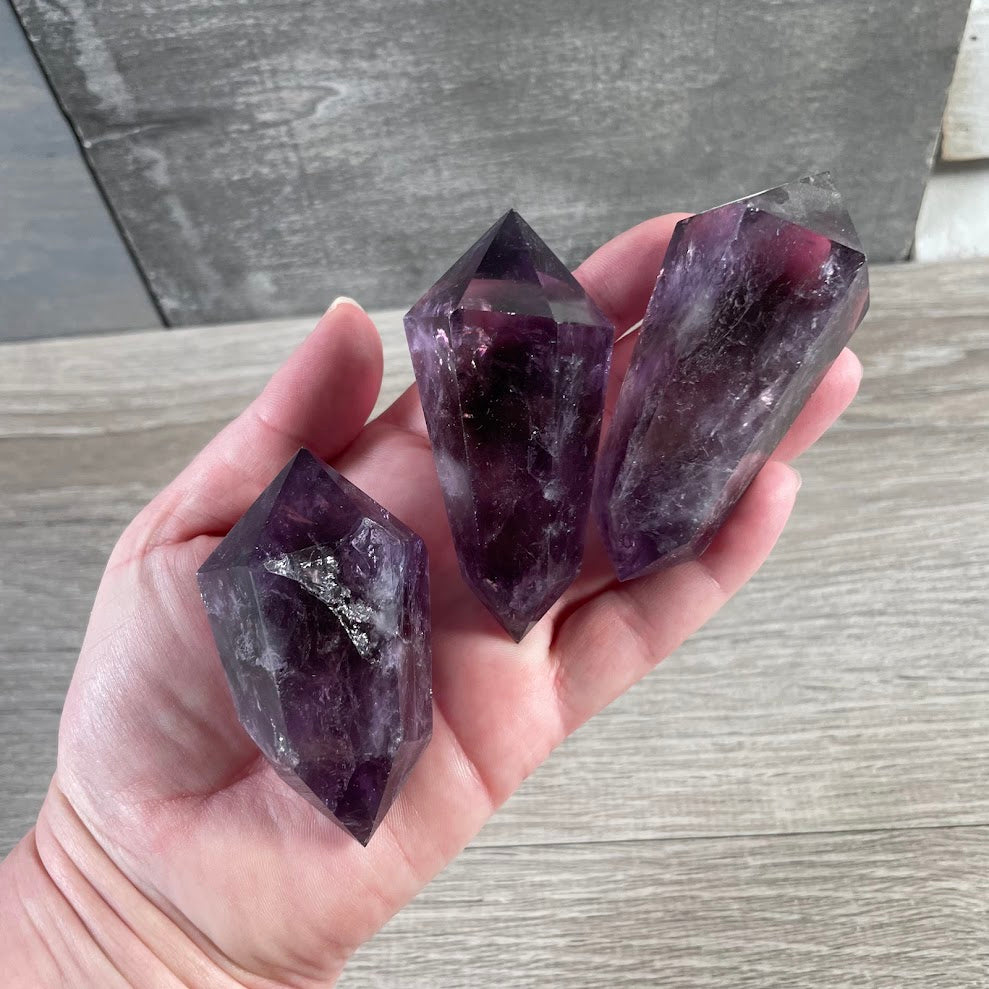 amethyst double terminated crystals rock shop supply