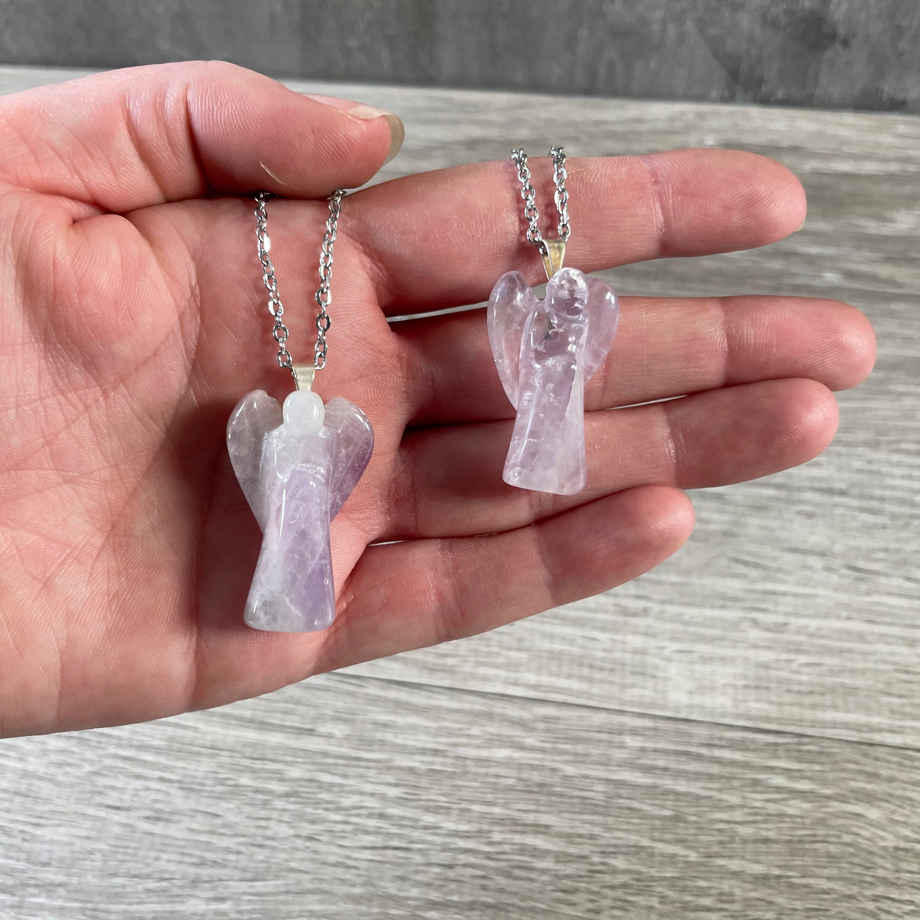 amethyst gemstone angel necklace bulk