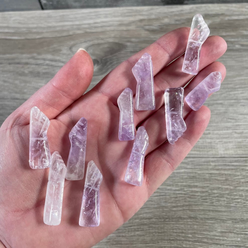 amethyst Mango Figa hand carved gemstone protection symbol